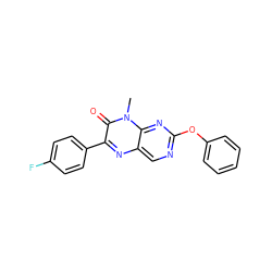 Cn1c(=O)c(-c2ccc(F)cc2)nc2cnc(Oc3ccccc3)nc21 ZINC000004238325