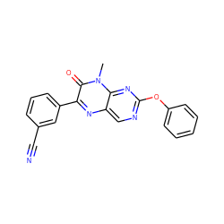 Cn1c(=O)c(-c2cccc(C#N)c2)nc2cnc(Oc3ccccc3)nc21 ZINC000004238826