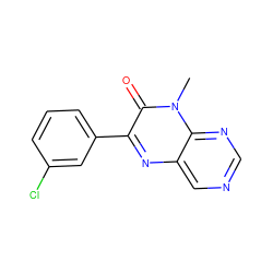 Cn1c(=O)c(-c2cccc(Cl)c2)nc2cncnc21 ZINC000004238249