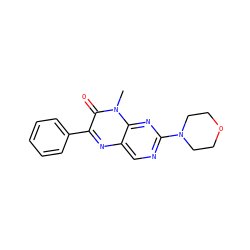 Cn1c(=O)c(-c2ccccc2)nc2cnc(N3CCOCC3)nc21 ZINC000004238748
