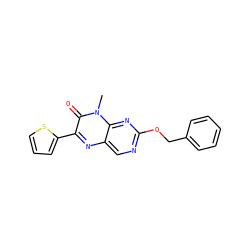 Cn1c(=O)c(-c2cccs2)nc2cnc(OCc3ccccc3)nc21 ZINC000004239156