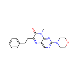 Cn1c(=O)c(CCc2ccccc2)nc2cnc(N3CCOCC3)nc21 ZINC000004239020