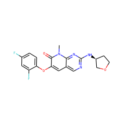 Cn1c(=O)c(Oc2ccc(F)cc2F)cc2cnc(N[C@H]3CCOC3)nc21 ZINC000071329508