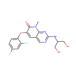 Cn1c(=O)c(Oc2ccc(F)cc2F)cc2cnc(NC(CO)CO)nc21 ZINC000071329860