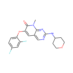 Cn1c(=O)c(Oc2ccc(F)cc2F)cc2cnc(NC3CCOCC3)nc21 ZINC000058633224