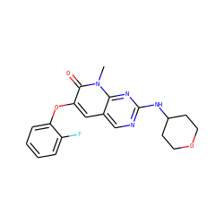 Cn1c(=O)c(Oc2ccccc2F)cc2cnc(NC3CCOCC3)nc21 ZINC000071315780