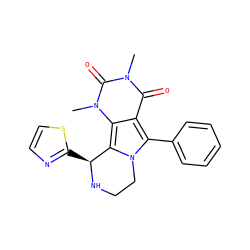 Cn1c(=O)c2c(-c3ccccc3)n3c(c2n(C)c1=O)[C@H](c1nccs1)NCC3 ZINC000209527419