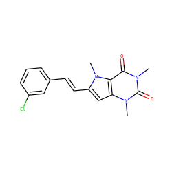 Cn1c(=O)c2c(cc(/C=C/c3cccc(Cl)c3)n2C)n(C)c1=O ZINC000095593932