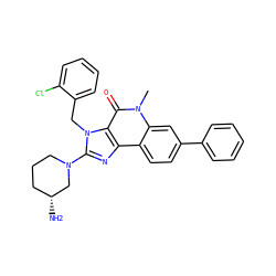 Cn1c(=O)c2c(nc(N3CCC[C@@H](N)C3)n2Cc2ccccc2Cl)c2ccc(-c3ccccc3)cc21 ZINC000095560422