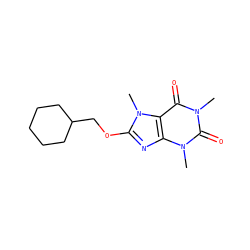 Cn1c(=O)c2c(nc(OCC3CCCCC3)n2C)n(C)c1=O ZINC000017420207