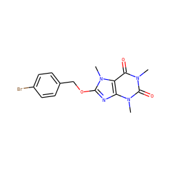 Cn1c(=O)c2c(nc(OCc3ccc(Br)cc3)n2C)n(C)c1=O ZINC000072177651