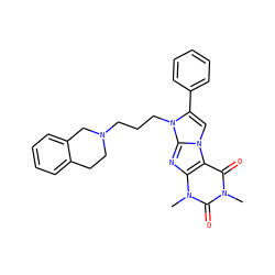 Cn1c(=O)c2c(nc3n(CCCN4CCc5ccccc5C4)c(-c4ccccc4)cn23)n(C)c1=O ZINC000103173465
