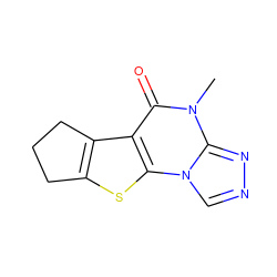 Cn1c(=O)c2c3c(sc2n2cnnc12)CCC3 ZINC000000496260