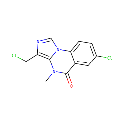 Cn1c(=O)c2cc(Cl)ccc2n2cnc(CCl)c12 ZINC000040862241