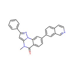 Cn1c(=O)c2ccc(-c3ccc4ccncc4c3)cc2n2nc(-c3ccccc3)cc12 ZINC000169350995