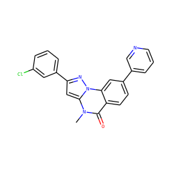Cn1c(=O)c2ccc(-c3cccnc3)cc2n2nc(-c3cccc(Cl)c3)cc12 ZINC000169350946