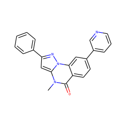 Cn1c(=O)c2ccc(-c3cccnc3)cc2n2nc(-c3ccccc3)cc12 ZINC000169350929