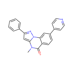 Cn1c(=O)c2ccc(-c3ccncc3)cc2n2nc(-c3ccccc3)cc12 ZINC000169350981