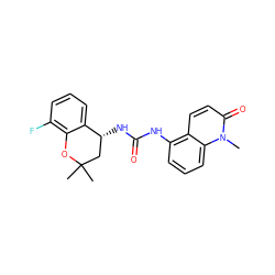 Cn1c(=O)ccc2c(NC(=O)N[C@@H]3CC(C)(C)Oc4c(F)cccc43)cccc21 ZINC000143584169
