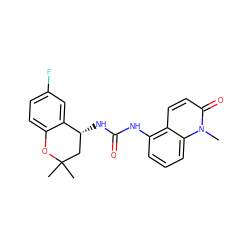 Cn1c(=O)ccc2c(NC(=O)N[C@@H]3CC(C)(C)Oc4ccc(F)cc43)cccc21 ZINC000143341847
