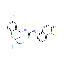 Cn1c(=O)ccc2c(NC(=O)N[C@@H]3CC(CF)(CF)Oc4ccc(F)cc43)cccc21 ZINC000143654846
