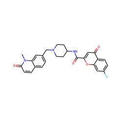 Cn1c(=O)ccc2ccc(CN3CCC(NC(=O)c4cc(=O)c5ccc(F)cc5o4)CC3)cc21 ZINC000035801877
