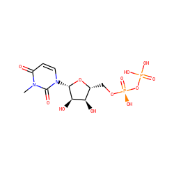 Cn1c(=O)ccn([C@@H]2O[C@H](CO[P@@](=O)(O)OP(=O)(O)O)[C@@H](O)[C@H]2O)c1=O ZINC000038149512