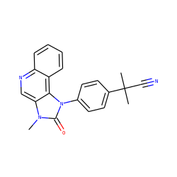 Cn1c(=O)n(-c2ccc(C(C)(C)C#N)cc2)c2c3ccccc3ncc21 ZINC000169354032