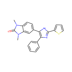 Cn1c(=O)n(C)c2cc(-c3[nH]c(-c4cccs4)nc3-c3ccccc3)ccc21 ZINC000014958456