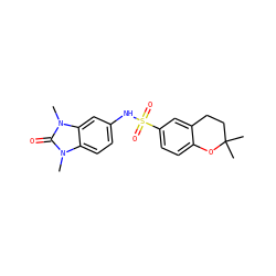 Cn1c(=O)n(C)c2cc(NS(=O)(=O)c3ccc4c(c3)CCC(C)(C)O4)ccc21 ZINC000653690002