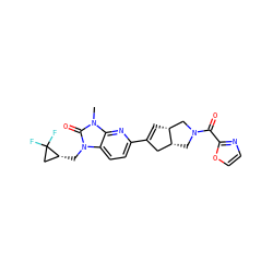 Cn1c(=O)n(C[C@@H]2CC2(F)F)c2ccc(C3=C[C@@H]4CN(C(=O)c5ncco5)C[C@@H]4C3)nc21 ZINC000145232502
