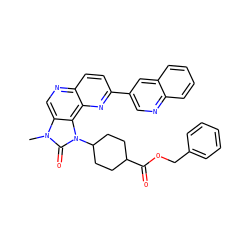 Cn1c(=O)n(C2CCC(C(=O)OCc3ccccc3)CC2)c2c3nc(-c4cnc5ccccc5c4)ccc3ncc21 ZINC000150170898