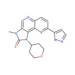 Cn1c(=O)n(C2CCOCC2)c2c3nc(-c4ccn[nH]4)ccc3ncc21 ZINC000118543137