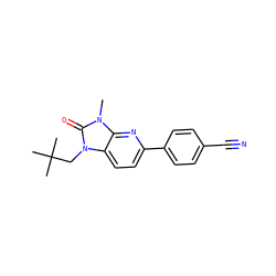 Cn1c(=O)n(CC(C)(C)C)c2ccc(-c3ccc(C#N)cc3)nc21 ZINC000144441234