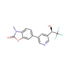 Cn1c(=O)oc2cc(-c3cncc([C@@H](O)C(F)(F)F)c3)ccc21 ZINC000299824211