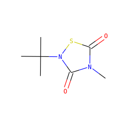 Cn1c(=O)sn(C(C)(C)C)c1=O ZINC000084723220