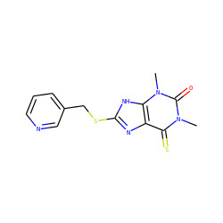 Cn1c(=S)c2nc(SCc3cccnc3)[nH]c2n(C)c1=O ZINC000100132769