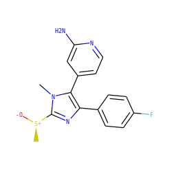 Cn1c([S@@+](C)[O-])nc(-c2ccc(F)cc2)c1-c1ccnc(N)c1 ZINC001772607310