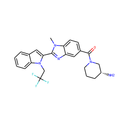 Cn1c(-c2cc3ccccc3n2CC(F)(F)F)nc2cc(C(=O)N3CCC[C@@H](N)C3)ccc21 ZINC001772643699
