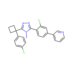 Cn1c(-c2ccc(-c3cccnc3)cc2Cl)nnc1C1(c2ccc(Cl)cc2)CCC1 ZINC000040430308