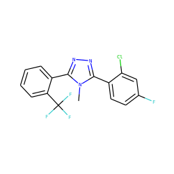 Cn1c(-c2ccc(F)cc2Cl)nnc1-c1ccccc1C(F)(F)F ZINC000029042587