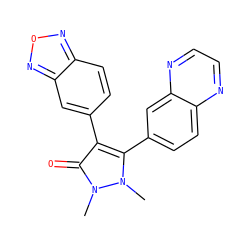 Cn1c(-c2ccc3nccnc3c2)c(-c2ccc3nonc3c2)c(=O)n1C ZINC000045340279