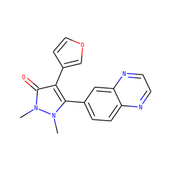 Cn1c(-c2ccc3nccnc3c2)c(-c2ccoc2)c(=O)n1C ZINC000045388963