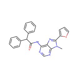 Cn1c(-c2ccco2)nc2c(NC(=O)C(c3ccccc3)c3ccccc3)ncnc21 ZINC000103272037