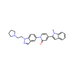 Cn1c(-c2ccn(-c3ccc4c(cnn4CCN4CCCC4)c3)c(=O)c2)cc2ccccc21 ZINC000059081390