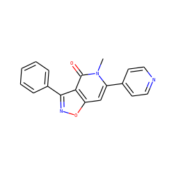 Cn1c(-c2ccncc2)cc2onc(-c3ccccc3)c2c1=O ZINC000028879284