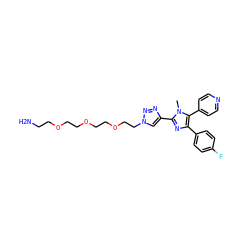 Cn1c(-c2cn(CCOCCOCCOCCN)nn2)nc(-c2ccc(F)cc2)c1-c1ccncc1 ZINC000103259490