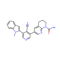 Cn1c(-c2cncc(-c3cnc4c(c3)CCCN4C(N)=O)c2C#N)cc2ccccc21 ZINC001772619168