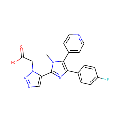 Cn1c(-c2cnnn2CC(=O)O)nc(-c2ccc(F)cc2)c1-c1ccncc1 ZINC000103258517