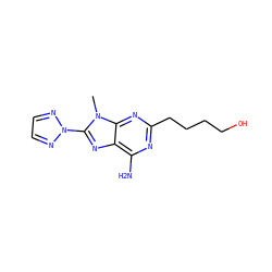 Cn1c(-n2nccn2)nc2c(N)nc(CCCCO)nc21 ZINC000096908113